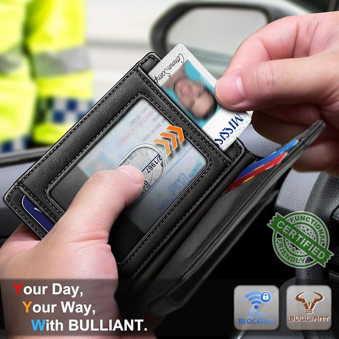 BULLIANT Magnetic Slim Leather Pocket Wallet Money Clip For Men 12Cards | RFID Blocking | Easy Access | Gift Boxed - Image 4