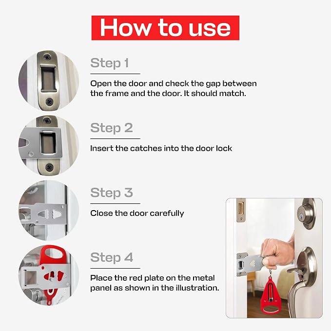 Portable Door Lock for Enhanced Security – Easy-to-Use, Travel-Friendly Device to Secure Doors Anywhere. Ideal for Hotels, Apartments, and Rentals for Added Peace of Mind - Image 4