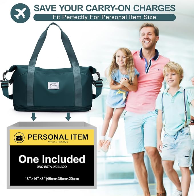 Travel Duffel Bag, Sports Tote Gym Bag, Shoulder Weekender Overnight Bag for Women - Image 4