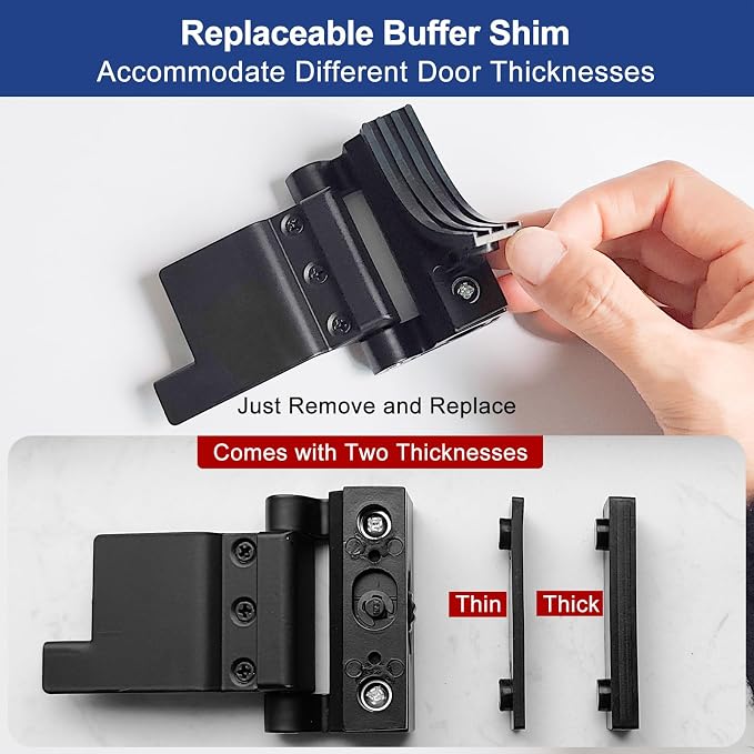 Home/Hotel Security Extra Door Lock, Portable, Flip Action Style | All-Metal Construction, Adjustable, with Storage Pouch, Travel Safety Device, Black - Image 5