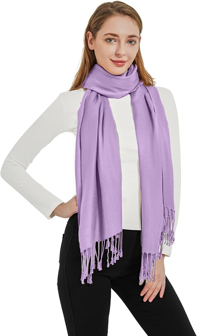 Soft Silky Pashmina Shawl Wraps Solid Colors Scarf for Wedding Evening Dresses - Image 5