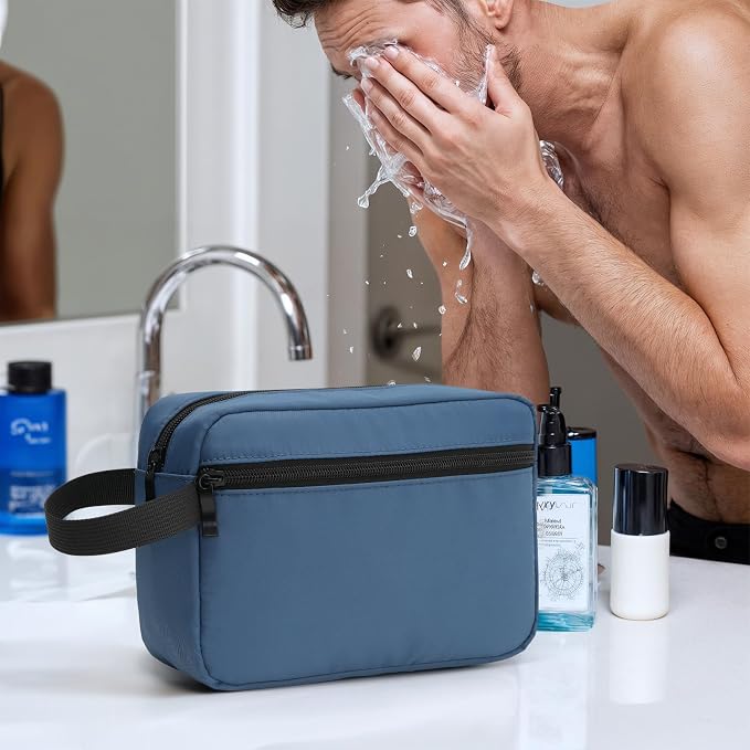 Travel Toiletry Bag for Men & Women, Hanging Cosmetic Organizer | Water-Resistant Fabric, Sturdy Handle, Lightweight Dopp Kit – Bathroom Toiletries, Makeup, Shaving, Grooming & Accessories - Image 5