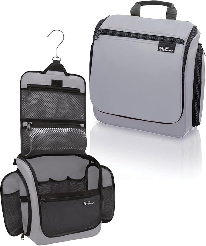 D&D Wanderlust D&D Hanging Travel Toiletry Bag for Men and Women – Cosmetics, Makeup and Toiletries Organizer Kit with 10 Compartments by DDDDWanderlust