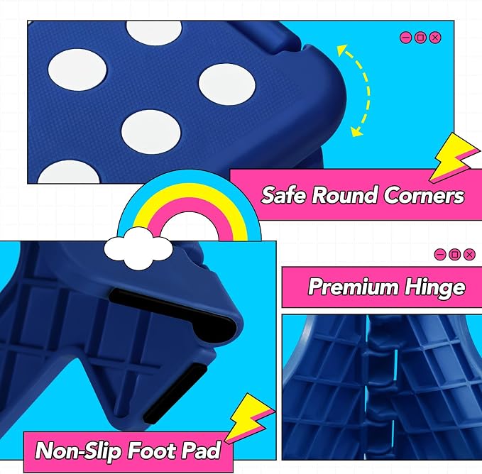 Delxo Folding Step Stool 13 Inch,300 Lbs Step Stool for Adults Blue | Foldable Step Stool 13",Non-Slip Foot Stools with Handle,Lightweight Collapsible stools for Kitchen,Bathroom,Bedroom,Garden - Image 6