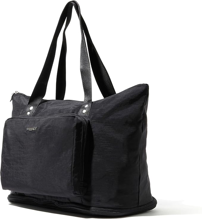 Baggallini Carryall Expandable Lightweight Travel Tote 22" Packable Folding Compact Nylon Washable Weekender w/Luggage Sleeve - Image 9
