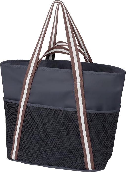 F-color Waterproof Beach Bags for Women - Machine Washable Travel Tote Bag with Zipper Cruise Swim Vacation Essentials by F-color