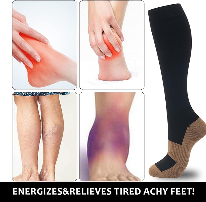fenglaoda Compression Socks for Women Men 3 Pairs Graduated Compression Support Circulation Socks for Nurses - Image 2