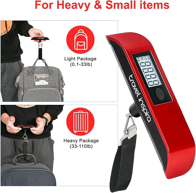 travel inspira RFID Blocking Travel Money Belt with Anti-Thief Zip - Slim Passport Holder and Digital Luggage Scale 110 Pounds, Battery Included - Image 4