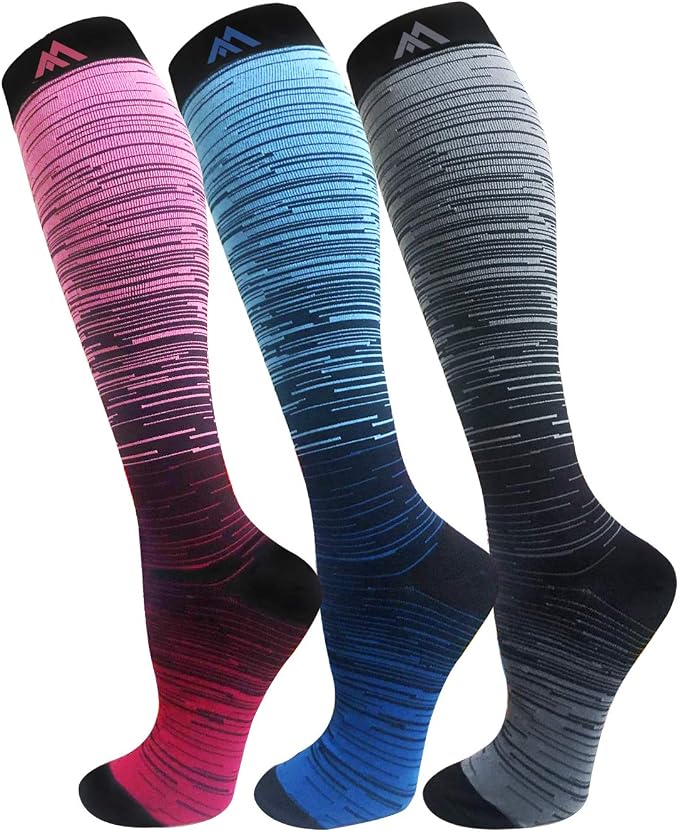FuelMeFoot 3 Pack Copper Compression Socks - Compression Socks Women & Men Circulation - Best for Medical,Running,Athletic by FuelMeFoot