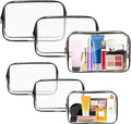 AURUZA Clear Makeup Bag,Portable Travel Toiletry Bags with Zipper, TSA Approved Clear Organizer Bags, PVC Cosmetic Pouch for Airport Airline Compliant by AURUZA