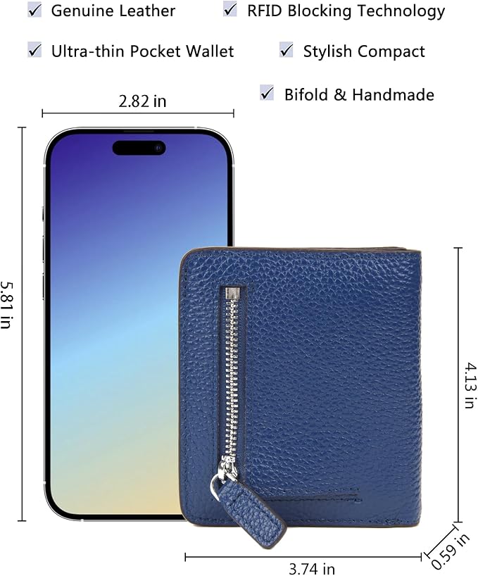 Small Leather Wallet for Women, Ladies Credit Card Holder RFID Blocking Women's Mini Bifold Pocket Purse - Image 5
