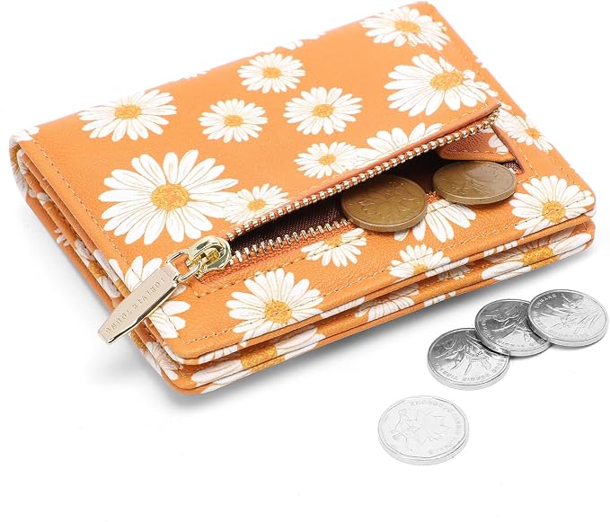 Small Women Wallet RFID Blocking Bifold Pocket Wallet Slim Compact Ladies Purse Mini Wallets For Women (Flower) - Image 2