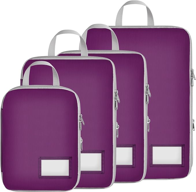 Cambond Compression Packing Cubes for Travel - Luggage Suitcase Organizer | Compression Zip Design for Space-saving, Expandable, Lightweight, Keep Clothes Sorted, Luggage Space Tidy, Carry on Pack Fast by Cambond