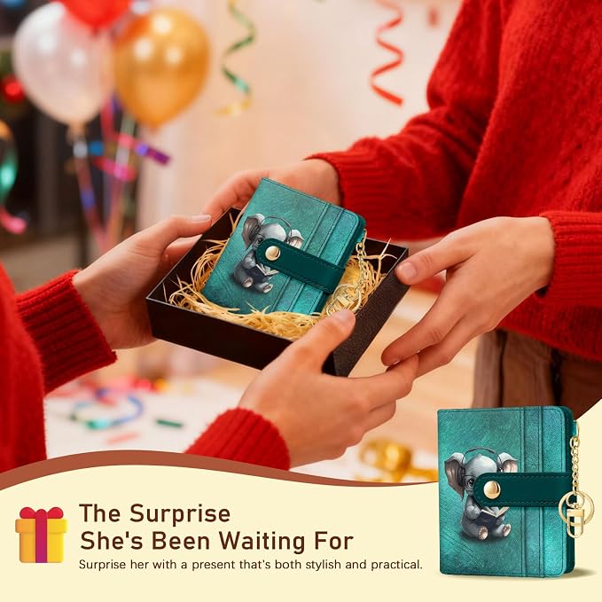 Jogjam Elephant Rfid Women Wallet, Small Slim Thin Credit Card Holder | PU Leather Bifold Cash Zipper Coin Pocket ID Window, for Female Ladies Teen Girls Girly Gifts - Image 7