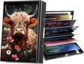 Metal Wallet,Credit Card Holder for Women Men,RFID Blocking Card Holder Wallet Mini Slim Aluminum Wallet ID Case Hard Card Case Business Card Holder Case,Cattle Floral by ACWDMKH
