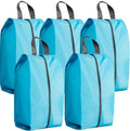 5Pcs XL Travel Shoe Bags Portable Travel Gifts Shoe Organizer with Zipper Closure, Waterproof Nylon Shoe Storage Organizer with Handle Travel Bags For Men and Women, Blue by ASANMEYO