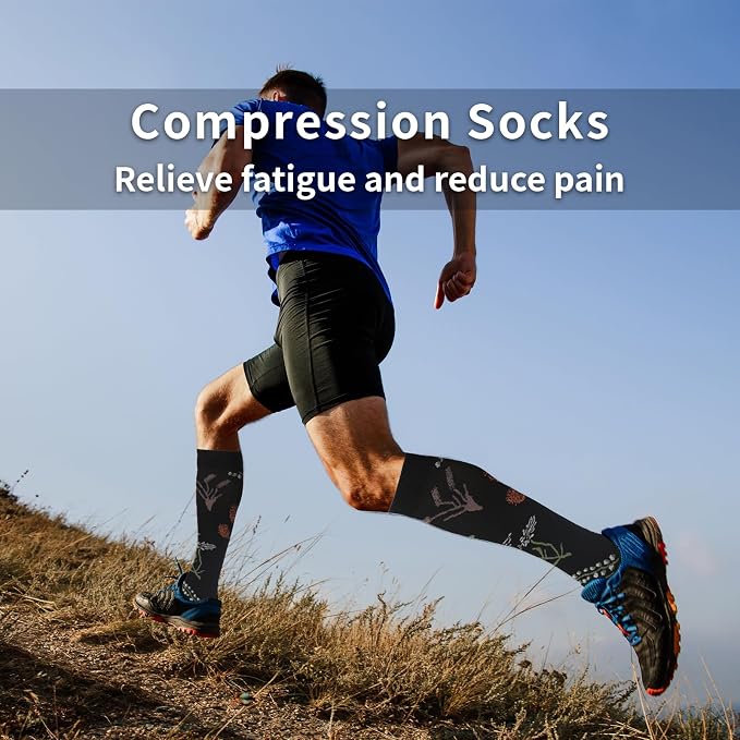 20-30mmHg Graduated Compression Socks for Men & Women – 3 Pairs, Calf Length, Medical Grade Circulation Support for Running, Travel, Nurse, Pregnancy – L/XL (Fits Calf 14-19") - Image 3