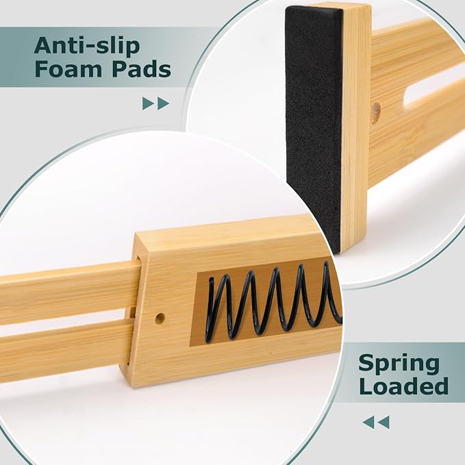 Kitchen Drawer Dividers 4 Pack Adjustable Bamboo Drawer Organizer | 17-22" Adjustable, Spring Loaded, Expandable Utensil Organizer, Works in Kitchen, Dresser, Bathroom, Bedroom, Closet - Image 6
