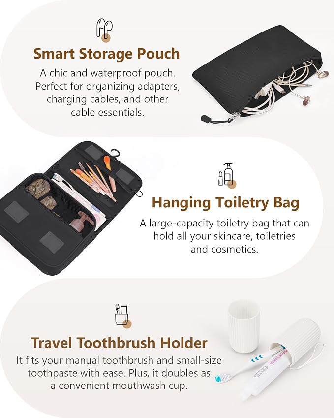 12-Piece Expandable Compression Packing Cubes, Space Saving Suitcase Organizers for Travel, Heavy Duty Luggage Storage Pouches Set, Black - Image 6