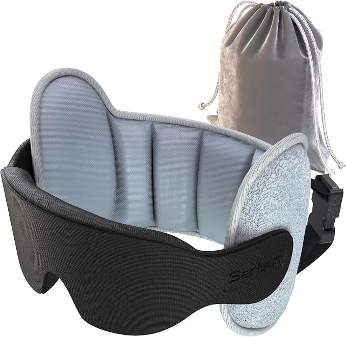 SARISUN Airplane Travel Pillow for Different Heights, Stable Head Support | Adjustable Airplane Head Strap fits Travelers (4'7" to 6'4"), Attache to Seat Headrest, 360° Support on Long Flight, Grey by SARISUN