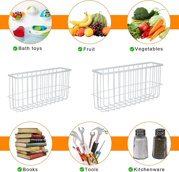 2 Pack Aluminum Foil and Plastic Wrap Organizer,Wall Mounted Cabinet Door Organizer,Kitchen Pantry Organizers and Storage,Wrapping Paper Shelf for Sandwich, Freezer, Ziplock Bag, White - Image 3