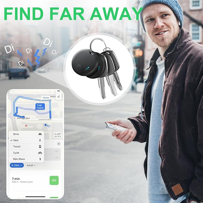 Tracker Tag 4 Packs Bluetooth Tracker, Smart Tag Locator Tracking Device, Keys Finder and Item Locator,Air Tracker Item Finders with Find My(iOS Only) Track Your Keys (Black, 4 Pack) - Image 6