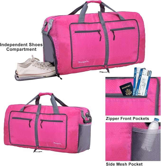 Woogwin Travel Duffel Bag Large Foldable Waterproof Overnight Bag for Beach Swim Bags Pool Sports Gym - Image 5