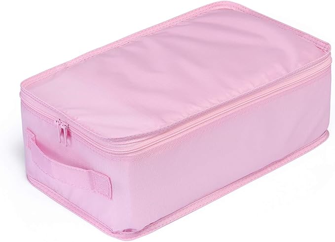 JJ POWER Travel Shoe Bags, Foldable Waterproof Shoe Pouches Organizer-Double Layer (2 Pink Shoe Bags) - Image 4