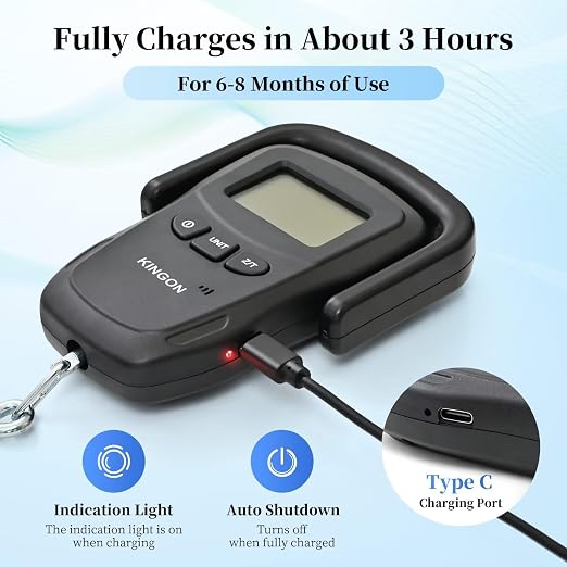 Rechargeable Luggage Scale, Digital Portable Bag Scale for Travel, Suitcase Weight Scale with Strap & Comfortable Handle, 110lb/50kg Capacity - Image 2