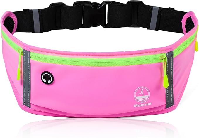 Running Belt Slim Fanny Pack Jogging Pouch Phone Holder Waist Pack - Pink - Image 2