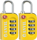 ANVIL TSA Approved Luggage Lock - 4 Digit Combination, 10,000 Combinations, Easy-Read Password Window, Travel Lock for Suitcases, Backpacks, Gym & Student Lockers, Baggage by ANVIL