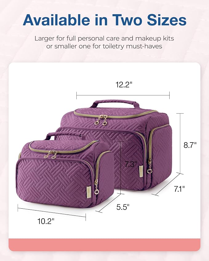 BAGSMART Travel Toiletry Bag for Women, Cosmetic Bag Makeup Bag Organizer with Handle, Travel Bag for Toiletries, Travel Accessories, Full Sized Container - Image 5