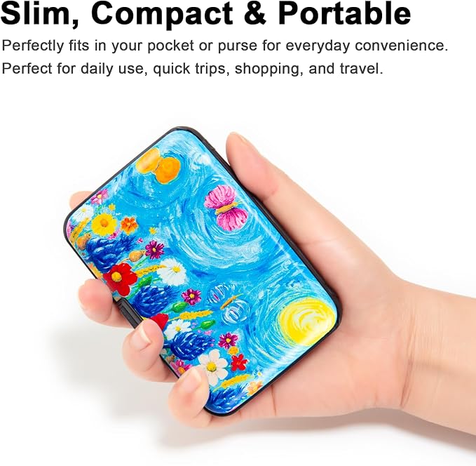Credit Card Holder Small RFID Blocking Wallet Business Metal Slim Mini Aluminum Hard Case for Women Men - Image 2