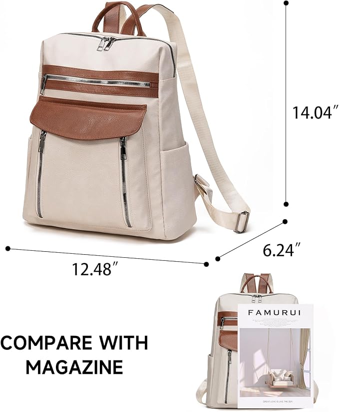 GAEKEAO Backpack Purse for Women PU Leather Anti-theft Backpack Ladies Convertible Large Travel Designer Fashion Shoulder Bag - Image 4