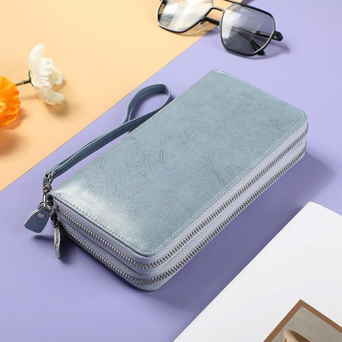 Small Compact Women Wallet RFID Blocking Genuine Leather Bifold Purse with ID Windows - Image 3