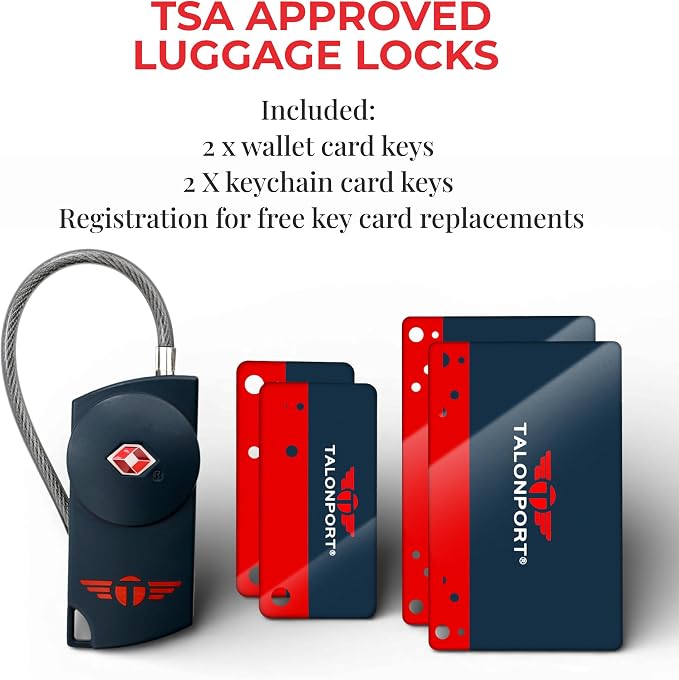 Keyless TSA Approved Suitcase Luggage Locks, Blue 2-Pack | No Combination to Remember, Durable Zinc Alloy Build, Free Lifetime Card-Key Replacements, Secures Bags, Lockers & Gym - Image 5
