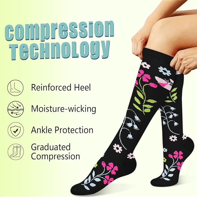 Copper Compression Socks 15-20 mmHg for Men & Women 8 Pairs – Circulation Support for Nurses, Travel, Running, Hiking, Soccer - Image 5