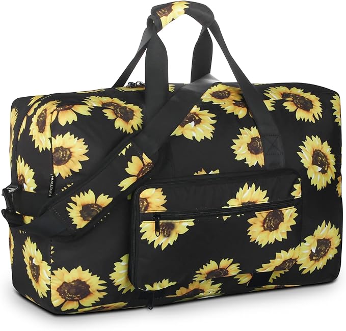 F.FETIVIN Weekender Bag Carry On Travel Duffle Medium Overnight Bag for Women(Sunflower) by FFETIVIN