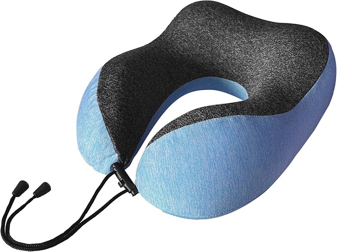 High Fill Memory Foam Travel Neck Pillow - Ergonomic Support for Plane, Car, Home Travel Accessory, Washable Cover - Neck Pillow for Effortless Travel - Image 5