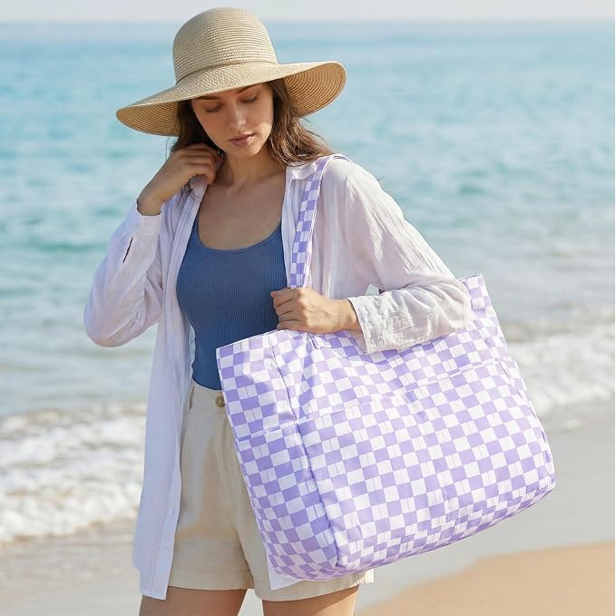 G4Free Large Beach Bag Waterproof Sandproof, Zipper Pool Tote for Women | XL Large Capacity, with Wet Compartment, Foldable Packable with A Pouch, for Swim Travel Grocery - Image 3