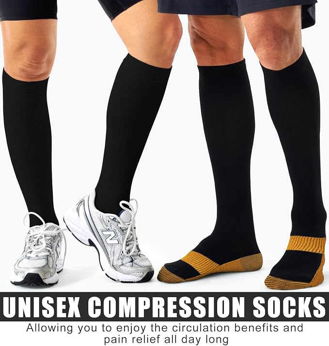 Compression Socks for Women & Men (3 pairs) - Best Support for Nurses, Running, Hiking, Recovery & Flight Socks - Image 2