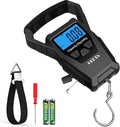 HEETA Waterproof Fish Scale Digital Hanging Fishing Luggage Weight Scale | Up 110lb/50kg Portable Scale with Backlit LCD Display, for Home & Outdoor, Measuring Tape and 2 AAA Batteries Included by HEETA