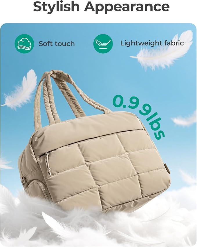 BAGSMART Gym Bag for Women, Carry on Travel Duffel Bag, Water-resistant Weekender with Shoe Compartment for Gym Travel Work, Chocolate, Medium - Image 5