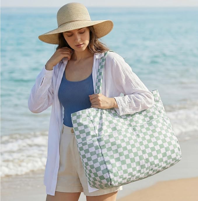 G4Free Large Beach Bag Waterproof Sandproof, Zipper Pool Tote for Women | XL Large Capacity, with Wet Compartment, Foldable Packable with A Pouch, for Swim Travel Grocery - Image 2