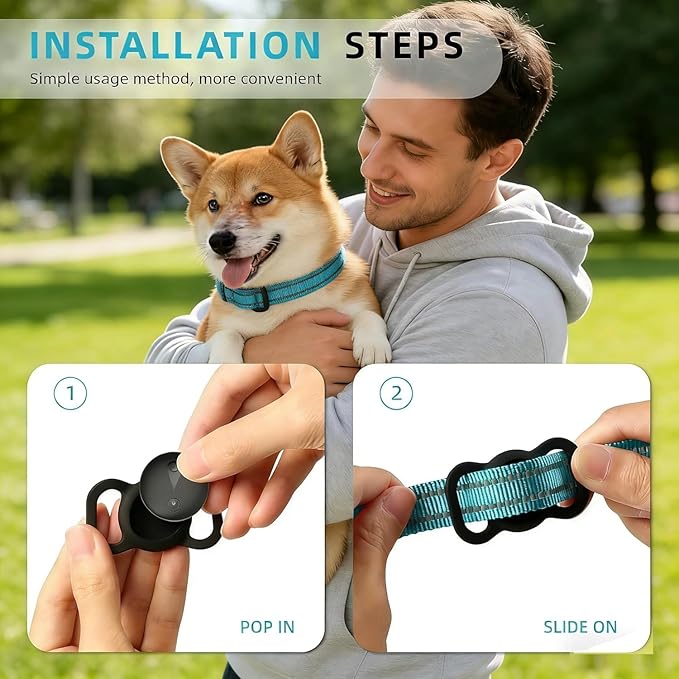 Nilone GPS Tracker for Dogs, Smart Collar with Real-Time Location | Pet Location Tracker with Holder, No Monthly Fee / No SIM Card, Works with iOS Find My, Ultra-Slim, IP68 Waterproof - Image 3