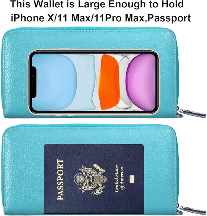Small Compact Women Wallet RFID Blocking Genuine Leather Bifold Purse with ID Windows - Image 6