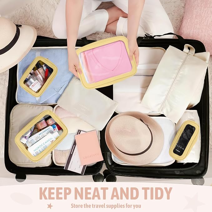 YOPCDJ 5PCS Diaper Bag Organizer Pouch Set, TSA Approved Toiletry Bag，Clear Waterproof TPU Makeup Bag Set Travel Organizer Bags for Women and Kids - Image 5