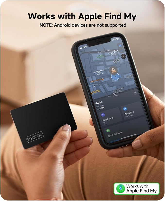 4-Pack 2026 Air Card Tag Tracker Wallet Tracker Card| Ultra Slim 0.07in, IP68 Waterproof | Works with Find My (iOS) | for Wallets, Keys, Luggage,Bags - Image 5