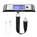 travel inspira Rechargeable Luggage Scale 110lb/50kg - Large Backlit Display - Stainless Steel - Portable Digital Hanging Scale for Suitcases, Bags, Packages (USB -C Charging Included) by TravelInspira