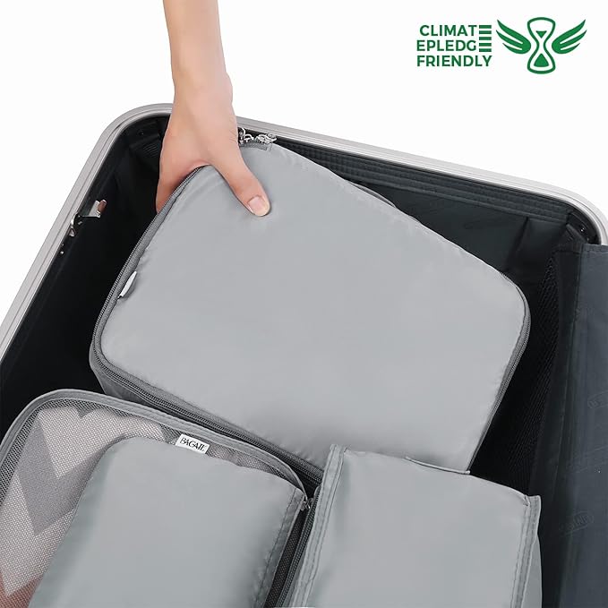 BAGAIL 8 Set Packing Cubes Luggage Packing Organizers for Travel Accessories-Pewter Color - Image 6